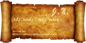 Jáksó Nándor névjegykártya