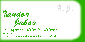 nandor jakso business card